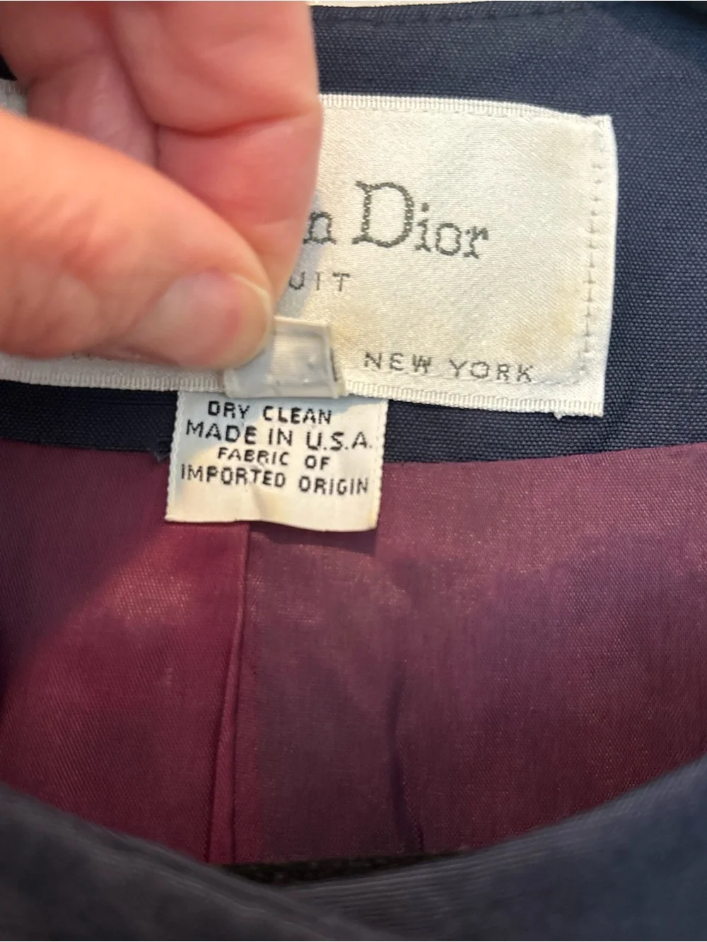 Dior Navy Round-Neck Button Front Collarless Blazer - Picture 4 of 8